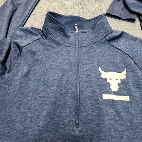 Under Armour Shirt Men's Blue Project Rock Pull Over Quarter Zip Size S - Picture 5 of 12